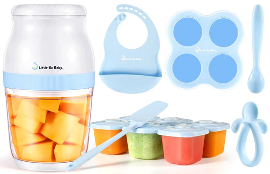 Little Bo Baby Food Maker 13-in-1 Baby Food Processor Set for Baby Food Baby Food Baby Food Maker Set with Baby Spoons First Stage and Silicone Baby Bibs for Babies & Toddlers
